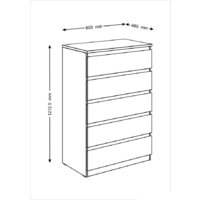 Комод Mio Tesoro Мальта 5 ящиков 80x121 2.05.02.090.1 (белый) - Превью изображения №5 — Интернет-магазин Time-Shop
