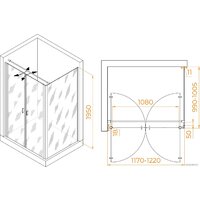 Душевой уголок RGW PA-144B (PA-104B+Z-050-2B+O-104B) 060814420-014 120x100 (черный/прозрачное стекло) - Превью изображения №2 — Интернет-магазин Time-Shop