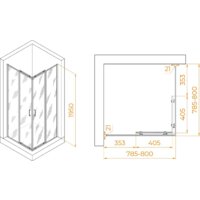 Душевой уголок RGW PA-030 3508103088-11 80x80 (хром/прозрачное стекло) - Превью изображения №2 — Интернет-магазин Time-Shop