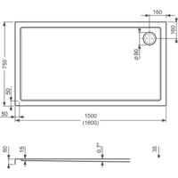 Душевой поддон Roth Flat Kvadro Rectangle 160x75 [8000244] - Превью изображения №3 — Интернет-магазин Time-Shop
