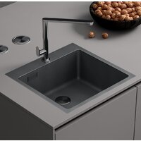 Кухонная мойка Roxen Snake 560220-50-BS (50*48) PVD графит/текстурная поверхность (с коландером и дозатором) - Превью изображения №2 — Интернет-магазин Time-Shop