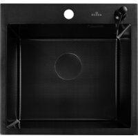 Кухонная мойка Roxen Snake 560220-50-BS (50*48) PVD графит/текстурная поверхность (с коландером и дозатором) - Превью изображения №8 — Интернет-магазин Time-Shop