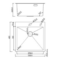 Кухонная мойка Roxen Snake 560220-50-BS (50*48) PVD графит/текстурная поверхность (с коландером и дозатором) - Превью изображения №15 — Интернет-магазин Time-Shop