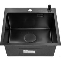 Кухонная мойка Roxen Snake 560220-50-BS (50*48) PVD графит/текстурная поверхность (с коландером и дозатором) - Превью изображения №10 — Интернет-магазин Time-Shop