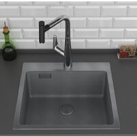 Кухонная мойка Roxen Snake 560220-50-BS (50*48) PVD графит/текстурная поверхность (с коландером и дозатором) - Превью изображения №6 — Интернет-магазин Time-Shop