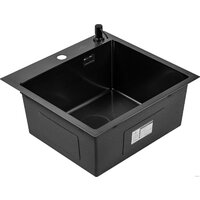 Кухонная мойка Roxen Snake 560220-50-BS (50*48) PVD графит/текстурная поверхность (с коландером и дозатором) - Превью изображения №9 — Интернет-магазин Time-Shop