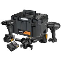 DeWalt DCK3222MP2T-QW (шуруповерт, гайковерт, болгарка, 2 АКБ, кейс)