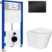 Унитаз подвесной Lauter Longer 2110822 с кнопкой 219704HD (узкая, черный) - Превью изображения №2 — Интернет-магазин Time-Shop