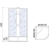 Душевая кабина River Nara XL 100/44 MT - Превью изображения №14 — Интернет-магазин Time-Shop