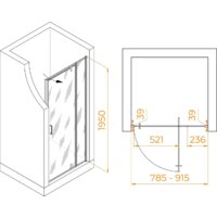 Душевая дверь RGW PA-008 350800889-11 80 (хром/прозрачное стекло) - Превью изображения №2 — Интернет-магазин Time-Shop