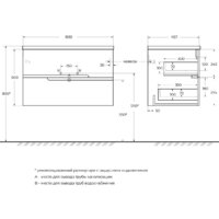  Cezares Тумба под умывальник DUET-N-800-2C-SO-BO - Превью изображения №2 — Интернет-магазин Time-Shop