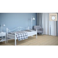 Кровать-тахта Князев Мебель Валенсия 90x200 ВАЯ.90.200.Б (белый муар) - Превью изображения №2 — Интернет-магазин Time-Shop