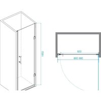 Душевая дверь RGW PA-06 B 41080609-14 90 (черный/прозрачное стекло) - Превью изображения №2 — Интернет-магазин Time-Shop