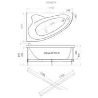 Ванна Triton Кайли 150x100 R Стандарт Flat (с гидромассажем) - Превью изображения №2 — Интернет-магазин Time-Shop
