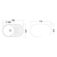 Кухонная мойка Ukinox FAD760.470-GT6K 1R (с сифоном) - Превью изображения №2 — Интернет-магазин Time-Shop
