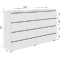 Комод Кортекс-мебель Бари 160 8ш (дуб сонома/дуб сонома/белый) - Превью изображения №5 — Интернет-магазин Time-Shop