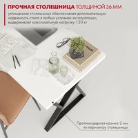 Стол Домус СП014 12.014.403.02 (белый/металл черный) - Превью изображения №5 — Интернет-магазин Time-Shop