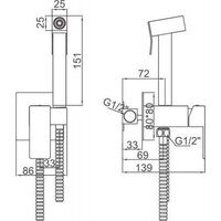 Смеситель с лейкой для биде Ledeme L75398-8 - Превью изображения №2 — Интернет-магазин Time-Shop