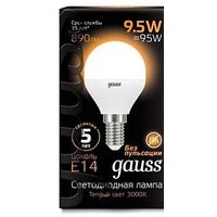 Светодиодная лампочка Gauss LED Globe E14 9.5 Вт 3000 К 105101110 - Превью изображения №2 — Интернет-магазин Time-Shop
