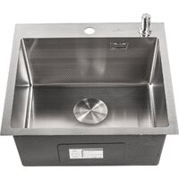 Кухонная мойка Roxen Snake 560220-50-S (50*48) сатин/текстурная поверхность (с коландером и дозатором) - Превью изображения №10 — Интернет-магазин Time-Shop