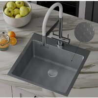 Кухонная мойка Roxen Snake 560220-50-S (50*48) сатин/текстурная поверхность (с коландером и дозатором) - Превью изображения №5 — Интернет-магазин Time-Shop