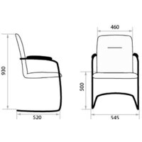 Офисный стул Белс Румба Chrome V 450390/V4 (кожзам черный) - Превью изображения №2 — Интернет-магазин Time-Shop