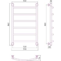 Полотенцесушитель Сунержа Галант+ 800x500 03-0200-8050 - Превью изображения №3 — Интернет-магазин Time-Shop