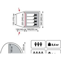 Кемпинговая палатка TRAMP Bell 3 v2 - Превью изображения №2 — Интернет-магазин Time-Shop