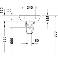 Умывальник Duravit D-Code 45x34 (07054500002) - Превью изображения №3 — Интернет-магазин Time-Shop