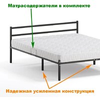 Кровать Домаклево Лофт 180x200 (черный) - Превью изображения №5 — Интернет-магазин Time-Shop