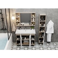  Onika Тумба под умывальник Тимбер 100.10 110011 (белый матовый/дуб сонома) - Превью изображения №3 — Интернет-магазин Time-Shop