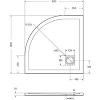 Душевой поддон BelBagno TRAY-MR-UNO-R-80-550-35-W-CR 80x80 - Превью изображения №6 — Интернет-магазин Time-Shop