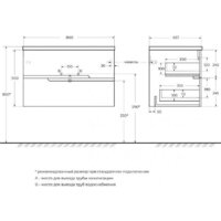  Cezares Тумба под умывальник DUET-N-800-2C-SO-FBS-P - Превью изображения №2 — Интернет-магазин Time-Shop