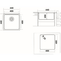 Кухонная мойка Ukinox Лофт LOB400.400-GT10P - Превью изображения №7 — Интернет-магазин Time-Shop