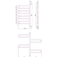 Полотенцесушитель Сунержа Парео 4.0-4С 978х535 00-0823-0978 - Превью изображения №3 — Интернет-магазин Time-Shop