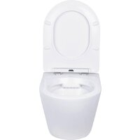 Унитаз подвесной Roxen Antares в комплекте с инсталляцией Asten Readle Zentralmodul AR0601-185B с черной матовой кнопкой - Превью изображения №5 — Интернет-магазин Time-Shop