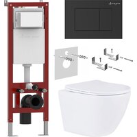 Roxen Antares в комплекте с инсталляцией Asten Readle Zentralmodul AR0601-185B с черной матовой кнопкой