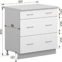 Шкаф напольный Кортекс-мебель Корнелия Лира НШ80р3ш (орех элия/дуб бунратти) - Превью изображения №2 — Интернет-магазин Time-Shop