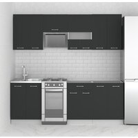 Готовая кухня Mio Tesoro Экстра-лайт 2.2 без столешницы (антрацит) - Превью изображения №3 — Интернет-магазин Time-Shop