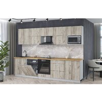 Готовая кухня Интерлиния Мила Лайт 3.0-ПМ2 (дуб серый/дуб серый/дуб бунратти) - Превью изображения №2 — Интернет-магазин Time-Shop