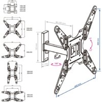 Кронштейн для телевизора Kromax Optima-413 (черный) - Превью изображения №2 — Интернет-магазин Time-Shop