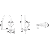 Смеситель Blanco Mida-S Silgranit (хром) [521454] - Превью изображения №2 — Интернет-магазин Time-Shop