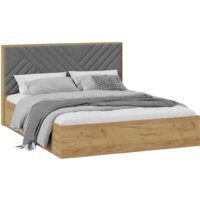 Трия Хилтон универсальная тип 1 с ПМ 160x200 (дуб крафт золотой/велюр серый)