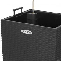 Кашпо Элластик-Пласт Ola Dom Rattan (31л, антрацит) - Превью изображения №2 — Интернет-магазин Time-Shop