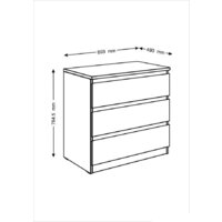 Комод Mio Tesoro Мальта 3 ящика 80x76 2.05.02.040.1 (белый) - Превью изображения №5 — Интернет-магазин Time-Shop
