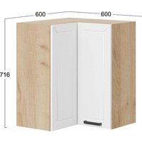 Шкаф навесной Трия Лорас 1В6УП (дуб крафт золотой/холст белый) - Превью изображения №3 — Интернет-магазин Time-Shop