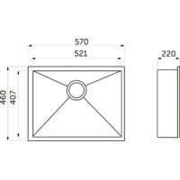Кухонная мойка AKS Прямоугольная 57x46 (сатин никель) - Превью изображения №6 — Интернет-магазин Time-Shop