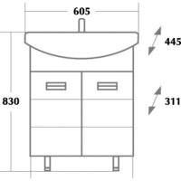  Onika Тумба под умывальник Балтика 60.10 (белый) [106040] - Превью изображения №3 — Интернет-магазин Time-Shop
