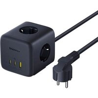 Удлинитель Baseus EnerFill FA11 Cube Power Strip 3AC+1U+2C 67W EU E00082100123-00 (1.5 м, черный) - Превью изображения №2 — Интернет-магазин Time-Shop