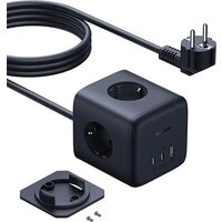 Удлинитель Baseus EnerFill FA11 Cube Power Strip 3AC+1U+2C 67W EU E00082100123-00 (1.5 м, черный) - Превью изображения №4 — Интернет-магазин Time-Shop
